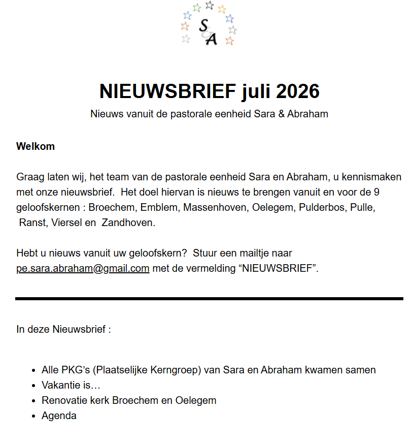 Wenst u onze Nieuwsbrief te ontvangen? 